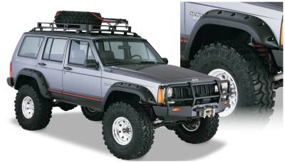 Bushwacker - Bushwacker Cut-Out Style Front/Rear Fender Flares-Black, for Jeep XJ; 10911-07