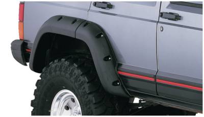 Bushwacker - Bushwacker Cut-Out Style Rear Fender Flares-Black, for Jeep XJ; 10036-07
