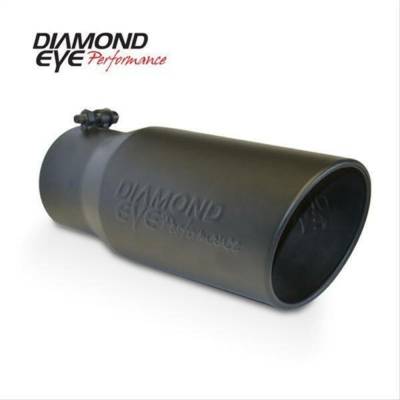 Diamond Eye Performance - Diamond Eye 5612BRA-DEBK Tip Bolt-on Rolled Angle Cut-Diamond Eye Logo Embossed