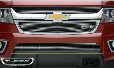 T-Rex Grilles - T-Rex Horizontal Bar Billet Aluminum Bumper Polished Grille Insert 25267