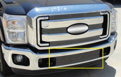 T-Rex Grilles - T-Rex Horizontal Bar Billet Aluminum Bumper Polished Grille Insert 25546