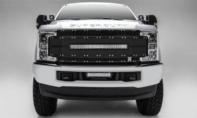 T-Rex Grilles - T-Rex Torch AL Series Punch Style Grille Insert w/LEDs Black 6315491