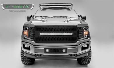 T-Rex Grilles - T-Rex Stealth Laser Torch Series Punch Grille Insert w/LEDs Black 7315711-BR