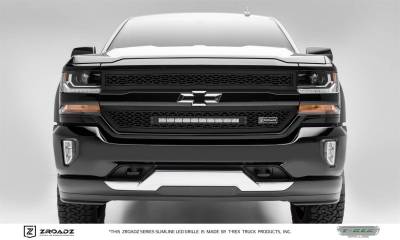 T-Rex Grilles - T-Rex Z311281 Black Punch Grille Insert w/LEDs for 16-18 Chevy Silverado 1500