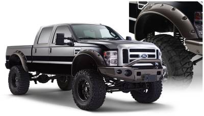 Bushwacker - Bushwacker Cut-Out Style Front Fender Flares-Black, Super Duty; 20047-02