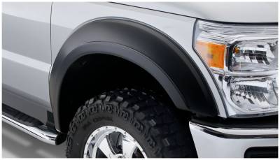 Bushwacker - Bushwacker Extend-a-Fender Front Fender Flares-Black, Super Duty; 20085-02