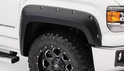 Bushwacker - Bushwacker Pocket Style Front Fender Flares-Black, GMC Sierra; 40121-02