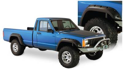 Bushwacker - Bushwacker Cut-Out Style Front/Rear Fender Flares-Black, for Jeep XJ; 10912-07