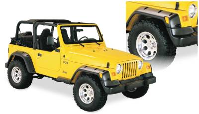 Bushwacker - Bushwacker Pocket Style Front/Rear Fender Flares-Black, for Jeep TJ; 10913-07