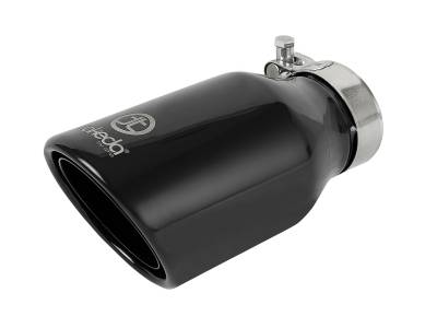 aFe Power - aFe Power 2.5" IN/4" OUT Bolt-On Matte Black Stainless Exhaust Tip; 49T25404-B08