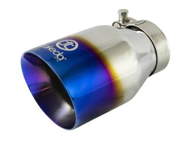 aFe Power - aFe Power 2.5" IN/4" OUT Bolt-On Blue Flame Stainless Exhaust Tip; 49T25404-L07