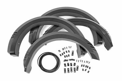 Rough Country Suspension Systems - Rough Country SF1 Fender Flares-Black, 21-23 Ford F-150; F-F320210