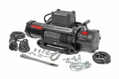 Rough Country Suspension Systems - Rough Country 9500lb 12V Electric Pro Series Winch w/ Synthetic Rope; PRO9500S