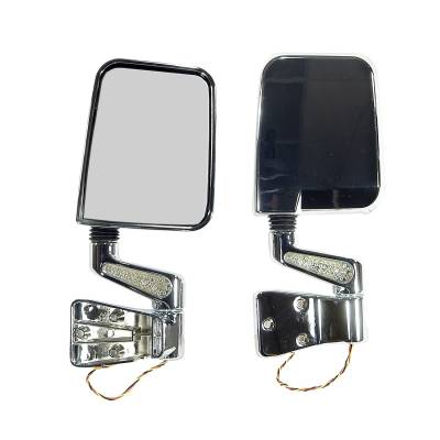 Rugged Ridge - Rugged Ridge 11016.01 Door Mirror Kit LED Turn Signals Chrome