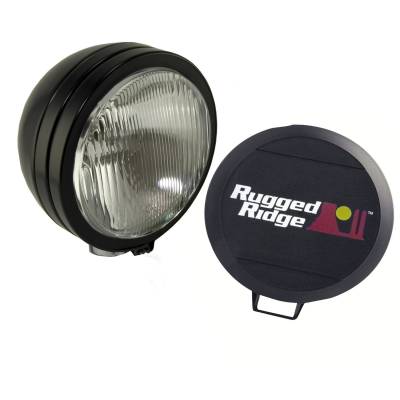Rugged Ridge - Rugged Ridge 15205.01 6-Inch Round HID Off Road Fog Light Black Steel Housing