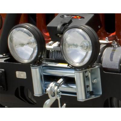 Rugged Ridge - Rugged Ridge 11238.03 Roller Fairlead with Offroad Light Mounts