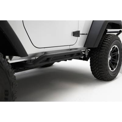 Rugged Ridge - Rugged Ridge 11504.23 RRC Rocker Guards Black for Jeep Wrangler