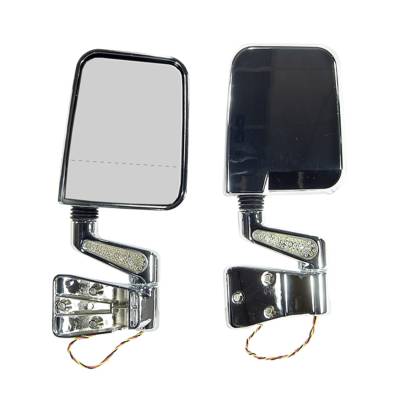 Rugged Ridge - Rugged Ridge 11016.02 Door Mirror Kit LED Signal Dual Focus Chrome