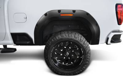 Bushwacker - Bushwacker Pocket Style Rear Fender Flares-Black, GMC Sierra; 40158-02