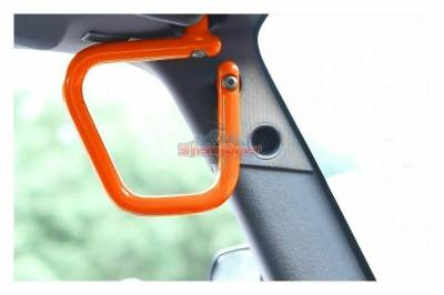 Steinjager - Steinjager Front Rigid Grab Handles-Fluorescent Orange, for Jeep JK; J0041239