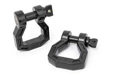 Rough Country Suspension Systems - Rough Country 4.75 Ton 3/4" Pin Forged D-Ring Shackles-Black, Pair; RS118