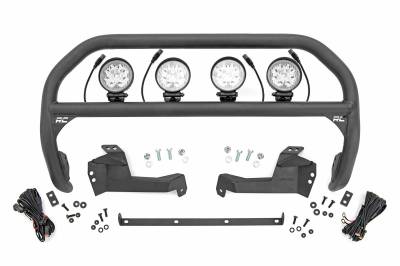 Rough Country Suspension Systems - Rough Country Front Bumper Nudge Bar w/ LEDs-Black, 21-24 Bronco Sport; 51044