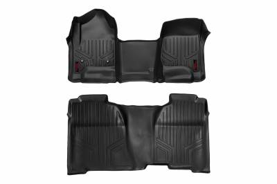 Rough Country Suspension Systems - Rough Country Fr/Rr Floor Liners-Black, 14-18 Silverado/Sierra Crew; M-21143