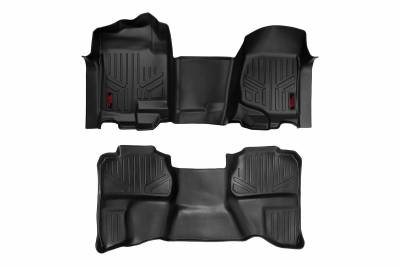 Rough Country Suspension Systems - Rough Country Fr/Rr Floor Liners-Black, 07-13 Silverado/Sierra Ext; M-21072