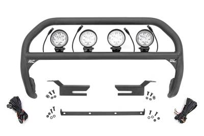 Rough Country Suspension Systems - Rough Country Front Bumper Nudge Bar w/ LEDs-Black, 21-24 Bronco; 51049