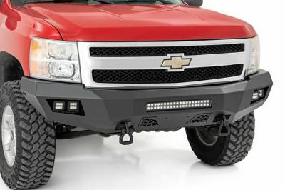 Rough Country Suspension Systems - Rough Country Heavy Duty Front Bumper-Black, 07-13 Silverado 1500; 10769