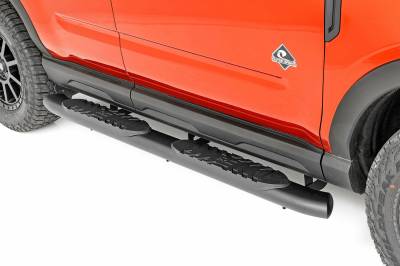 Rough Country Suspension Systems - Rough Country 4.5" Oval Tube Nerf Steps-Black, 21-24 Bronco Sport; 21006