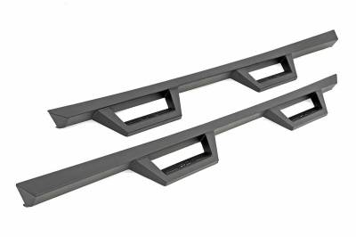 Rough Country Suspension Systems - Rough Country Contoured Drop Step Nerf Bars-Black, for Wrangler JL 4dr; 90769A