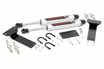 Rough Country Suspension Systems - Rough Country V2 Dual Steering Stabilizer 2"-8" Lift, Super Duty 4WD; 8749070