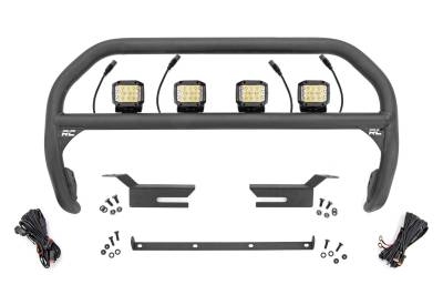 Rough Country Suspension Systems - Rough Country Front Bumper Nudge Bar w/ LEDs-Black, 21-24 Bronco; 51050