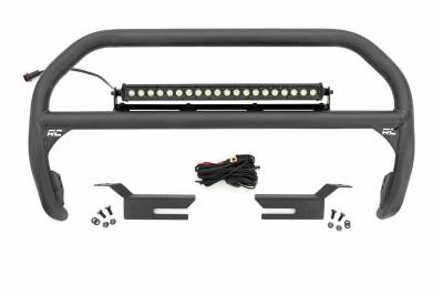 Rough Country Suspension Systems - Rough Country Front Bumper Nudge Bar w/ LEDs-Black, 21-24 Bronco; 51046