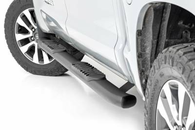 Rough Country Suspension Systems - Rough Country 4.5" Oval Tube Nerf Steps-Black, for 07-21 Tundra CrewMax; 21009