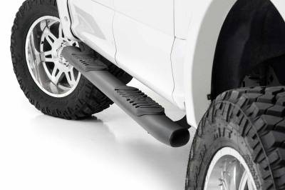 Rough Country Suspension Systems - Rough Country 4.5" Oval Tube Nerf Steps-Black, 15-24 F-150 Crew; 21005