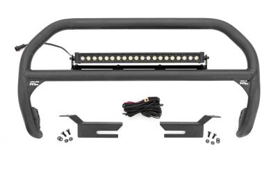 Rough Country Suspension Systems - Rough Country Front Bumper Nudge Bar w/ LEDs-Black, 21-24 Bronco; 51047