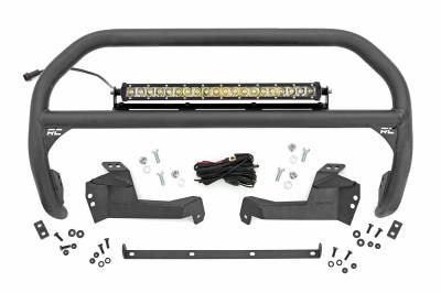 Rough Country Suspension Systems - Rough Country Front Bumper Nudge Bar w/ LEDs-Black, 21-24 Bronco Sport; 51043