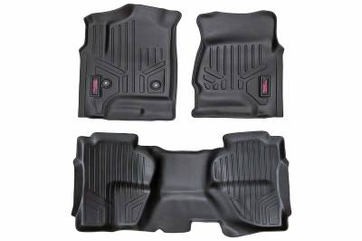 Rough Country Suspension Systems - Rough Country Fr/Rr Floor Liners-Black, 14-18 Silverado/Sierra Ext; M-21412