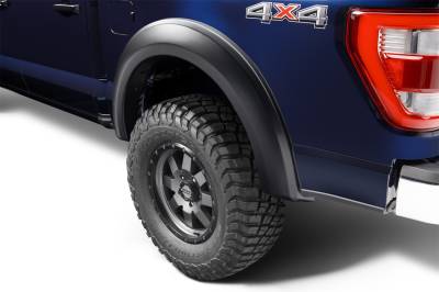 Bushwacker - Bushwacker Extend-a-Fender Rear Fender Flares-Black, Ford F-150; 20136-02