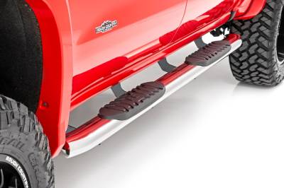 Rough Country Suspension Systems - Rough Country 4.5" Oval Tube Nerf Steps-SS, 19-24 Silverado/Sierra Crew; 21002S