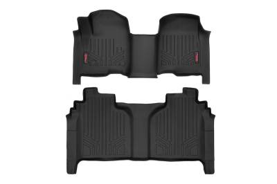 Rough Country Suspension Systems - Rough Country Fr/Rr Floor Liners-Black, 19-24 Silverado/Sierra Crew; M-21613