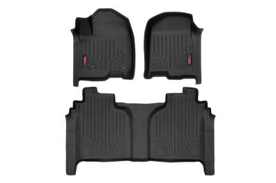 Rough Country Suspension Systems - Rough Country Fr/Rr Floor Liners-Black, 19-24 Silverado/Sierra Crew; M-21612