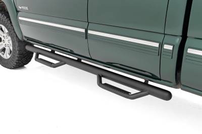 Rough Country Suspension Systems - Rough Country 3" Drop Step Nerf Bars-Black, Silverado/Sierra Ext; RCC9989QCA