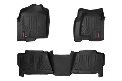 Rough Country Suspension Systems - Rough Country Fr/Rr Floor Liners-Black, 99-06 Silverado/Sierra Crew; M-29913