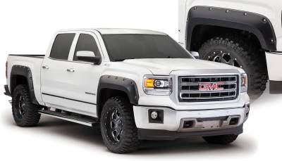 Bushwacker - Bushwacker Pocket Style Front/Rear Fender Flares-Black, GMC Sierra; 40974-02