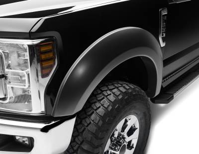 Bushwacker - Bushwacker Extend-a-Fender Front Fender Flares-Black, Super Duty; 20087-02