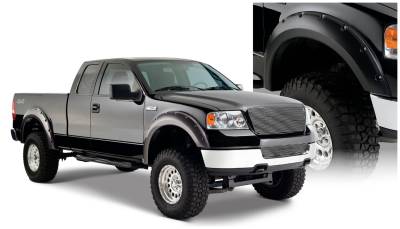 Bushwacker - Bushwacker Pocket Style Front/Rear Fender Flares-Black, Ford F-150; 20916-02