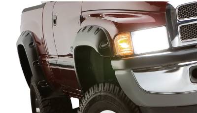 Bushwacker - Bushwacker Pocket Style Front/Rear Fender Flares-Black, for Dodge Ram; 50907-02